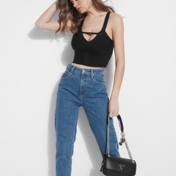 GUESS Mirage Bandage crop top Black - Picture 2 of 3